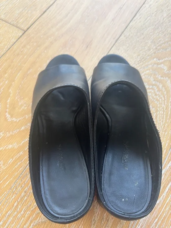 3.1 Phillip Lim Black Leather Block Heel Mule/Slip-On Open-Toe Sandal (7 US) - Picture 5 of 14